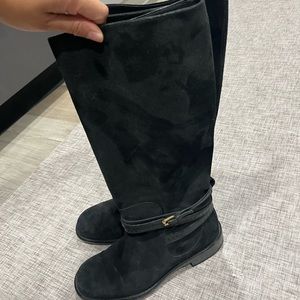 Black Louis Vuitton suede boots